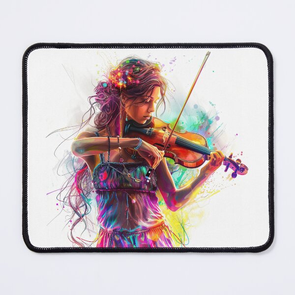 Item preview, Bright Colorful Girl Violin Player Painting Romantic Art Abstract Musician Artwork Abstract Musician Paintings designed and sold by fansyartdesign.