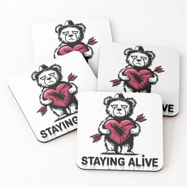 Item preview, A Bansky-style bear - Staying alive designed and sold by 123ks.