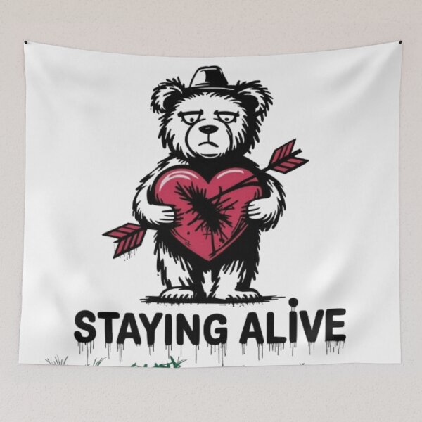 Item preview, A Bansky-style bear - Staying alive designed and sold by 123ks.