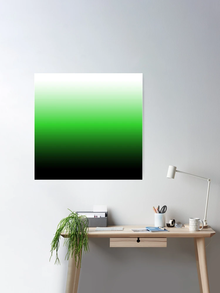 Ombre White to Green to Black | Art Board Print