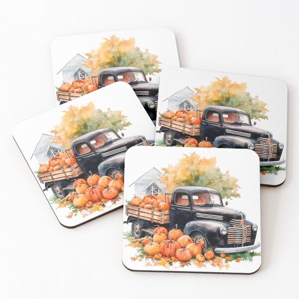 Item preview, Watercolor Vintage Pumpkin Truck, Halloween designed and sold by ArtPixelHaven.