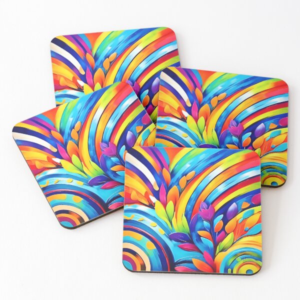 Item preview, Colorful Leafe Shapes and Abstract Patterns designed and sold by Health And Fitness Posts e-Store.
