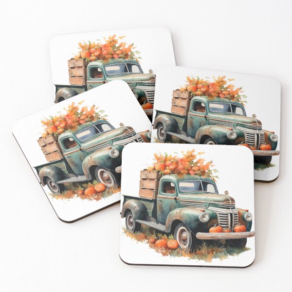 Item preview, Watercolor Vintage Pumpkin Truck, Halloween designed and sold by ArtPixelHaven.
