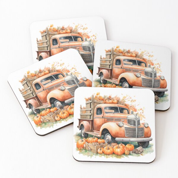 Item preview, Watercolor Vintage Pumpkin Truck, Halloween designed and sold by ArtPixelHaven.
