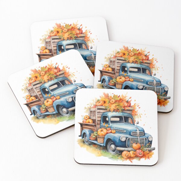 Item preview, Watercolor Vintage Pumpkin Truck, Halloween designed and sold by ArtPixelHaven.