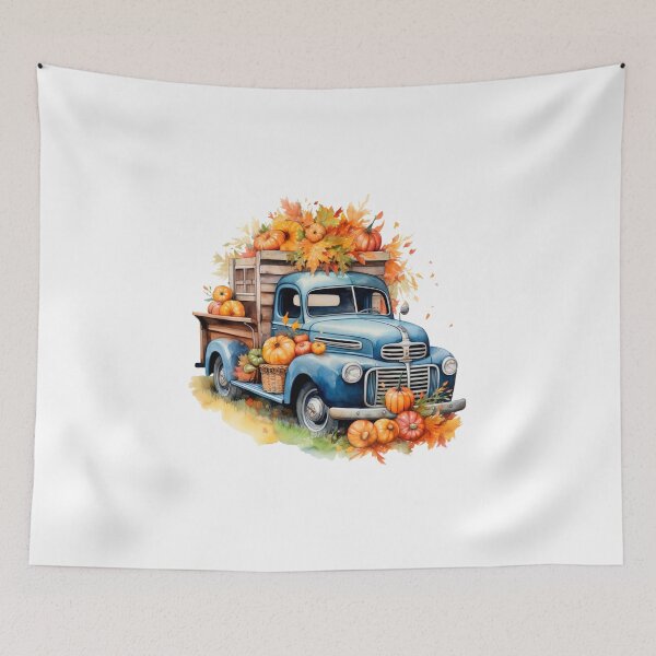 Item preview, Watercolor Vintage Pumpkin Truck, Halloween designed and sold by ArtPixelHaven.