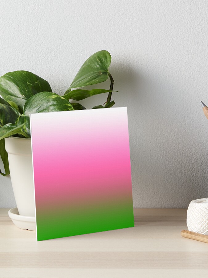 Ombre White to Green to Black | Art Board Print