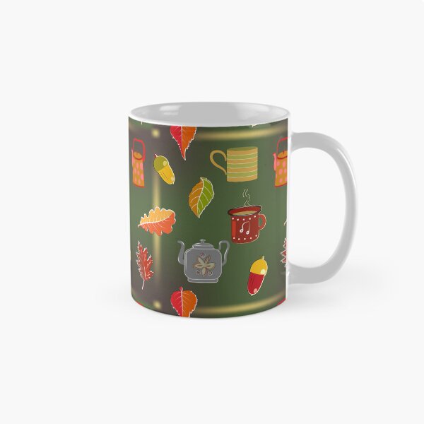 Item preview,  Cozy Autumn Beverages and Fall Foliage Pattern designed and sold by Ihor Ivanov.