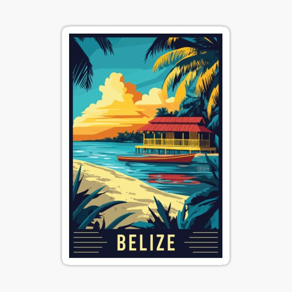 Item preview, Discover the Tropical Paradise of Belize - Vintage Travel Art designed and sold by turtlestart.