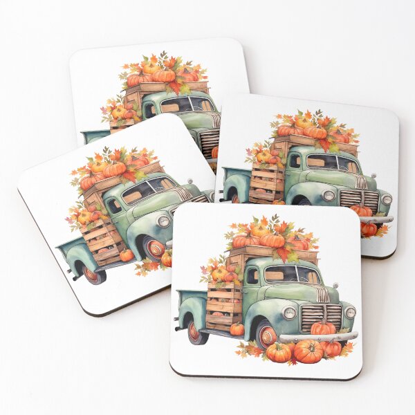 Item preview, Watercolor Vintage Pumpkin Truck, Halloween designed and sold by ArtPixelHaven.