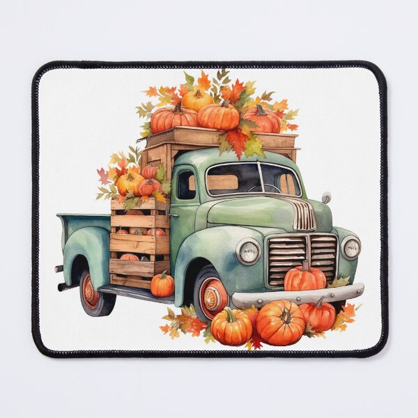 Item preview, Watercolor Vintage Pumpkin Truck, Halloween designed and sold by ArtPixelHaven.