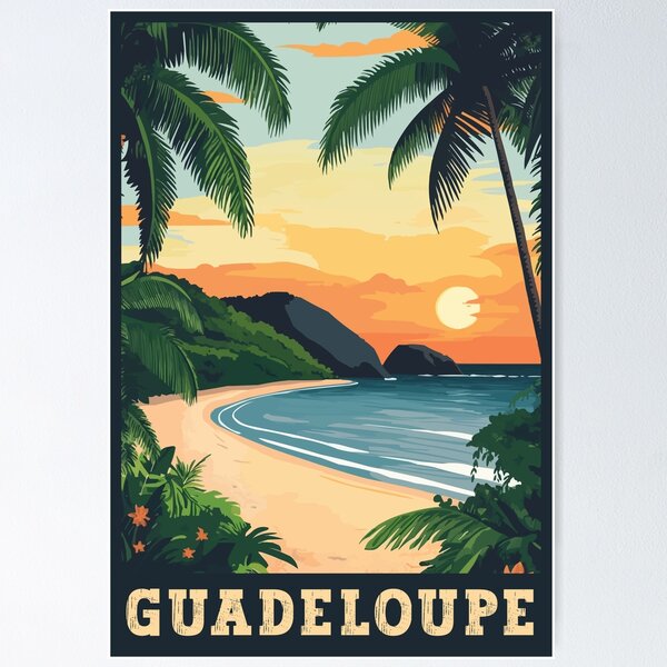 Item preview, Explore the Island Beauty of Guadeloupe - Vintage Travel Art designed and sold by turtlestart.