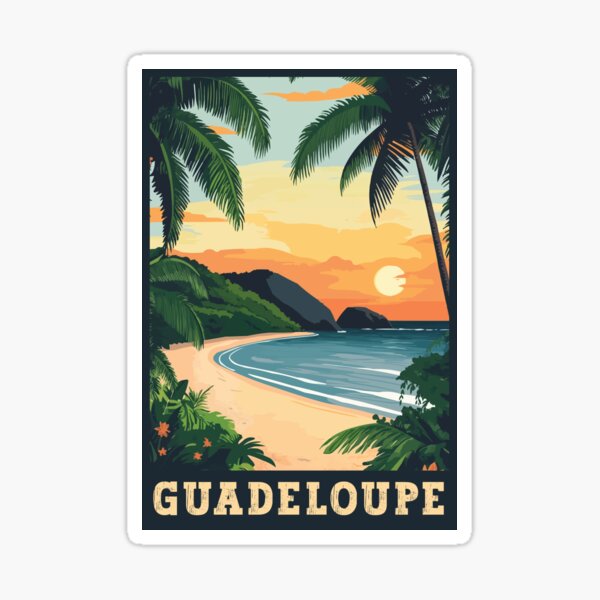 Item preview, Explore the Island Beauty of Guadeloupe - Vintage Travel Art designed and sold by turtlestart.