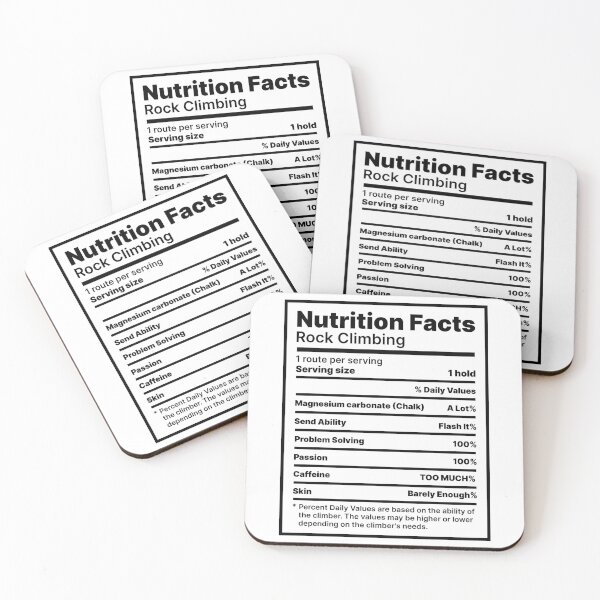 Aperçu de l'œuvre Rock Climbing Nutrition Facts créée et vendue par 4Gabrielle.