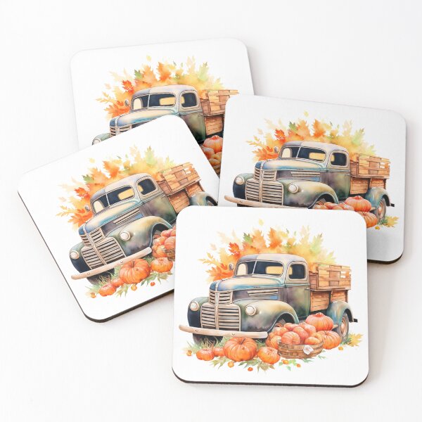 Item preview, Watercolor Vintage Pumpkin Truck, Halloween designed and sold by ArtPixelHaven.