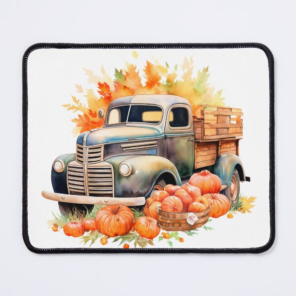 Item preview, Watercolor Vintage Pumpkin Truck, Halloween designed and sold by ArtPixelHaven.