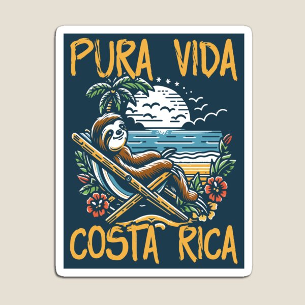Item preview, Costa Rica Pura Vida Relaxing Sloth Lifestyle at the Beach designed and sold by Maljonic.