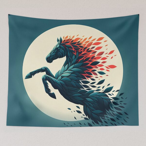 Item preview, Horse Made of Leaves, Ai Generated Art  designed and sold by ACC .