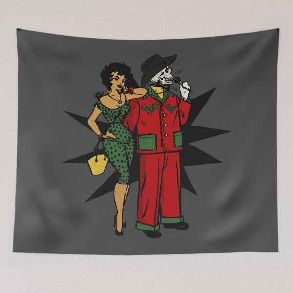 Item preview, Vintage Mexican Calavera Ladies Man Singer designed and sold by Kujo Dangerous Vintage.