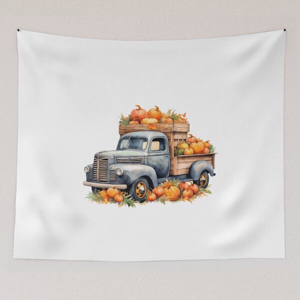 Item preview, Watercolor Vintage Pumpkin Truck, Halloween designed and sold by ArtPixelHaven.