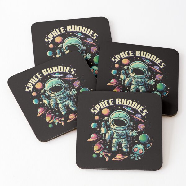Item preview, Cute Space Buddies funny Astronaut and Alien for Kids and Adults  designed and sold by DrawHandArt.