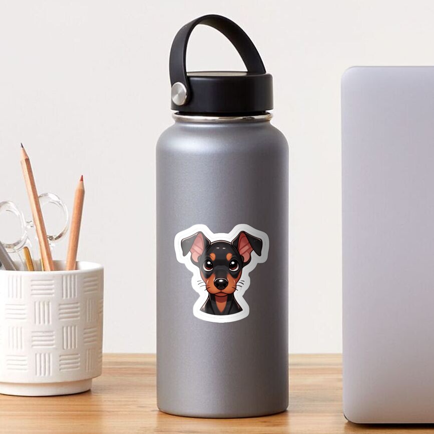 Cute natural ear Doberman Sticker
