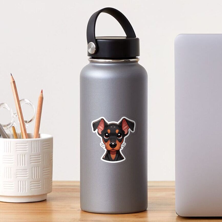Cute natural ear Doberman Sticker