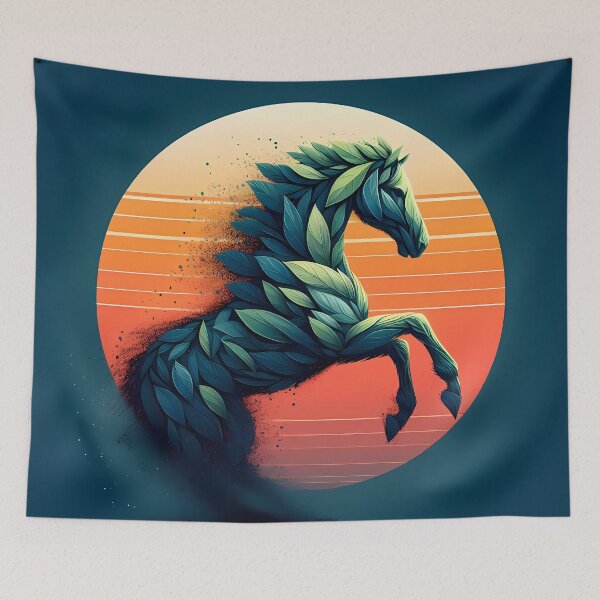 Item preview, Horse Made of Leaves, Ai Generated Art  designed and sold by ACC .