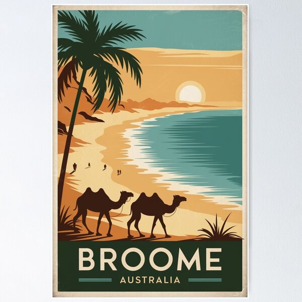 Item preview, Broome Vintage Travel Poster designed and sold by TravelerRat.