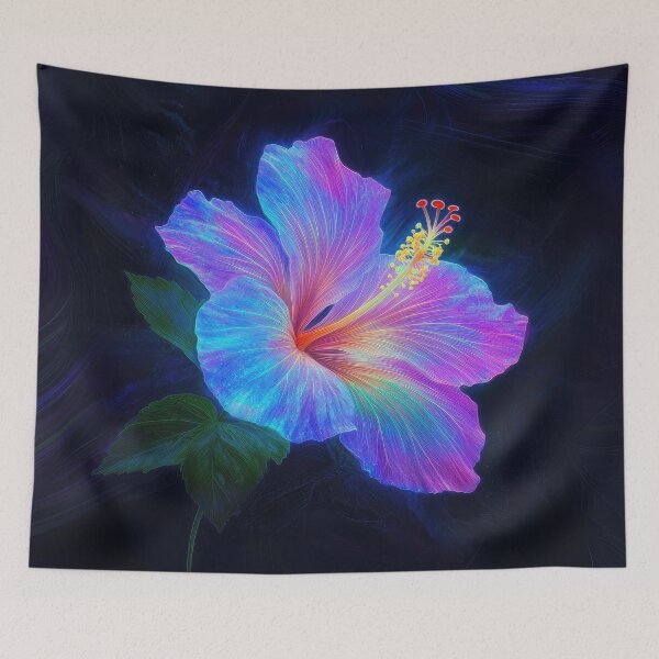 Item preview, Hibiscus in Electric Dreams designed and sold by riquishop.