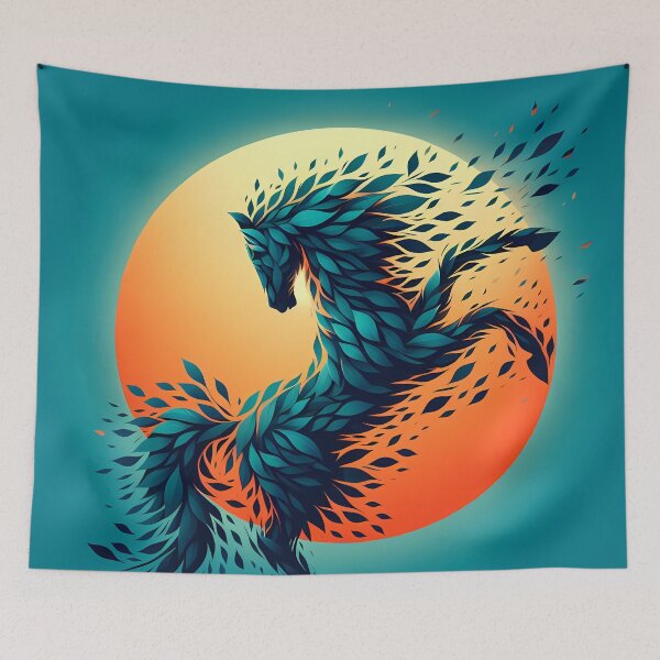 Item preview, Horse Made of Leaves, Ai Generated Art  designed and sold by ACC .