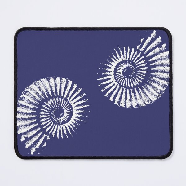 Item preview, Ammonites neutral white on navy designed and sold by LisaLeQuelenec.