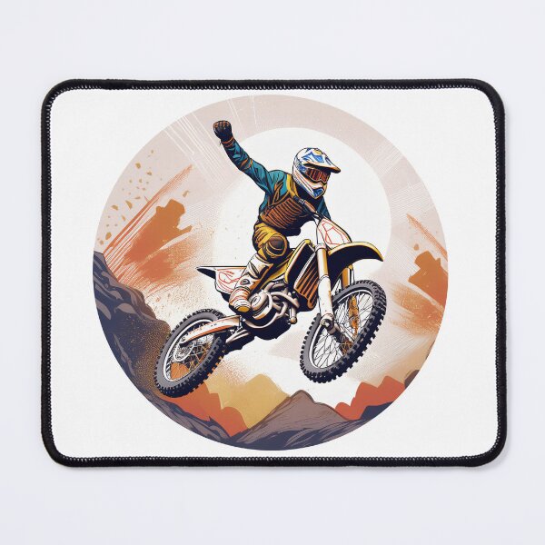 Item preview, Adrenaline Rush: Cross Rider Soaring Through Mountain Peaks designed and sold by WDDesignShop.