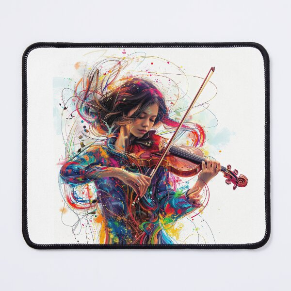 Item preview, Colorful Girl Violin Player Painting Romantic Art Abstract Musician Artwork Virtuoso Abstract Musician Paintings designed and sold by fansyartdesign.