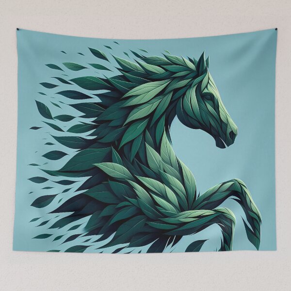 Item preview, Horse Made of Leaves, Ai Generated Art  designed and sold by ACC .