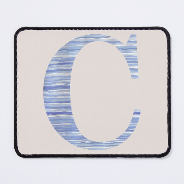 Item preview, Letter C Blue Watercolor Stripes Monogram Initial designed and sold by theartofvikki.
