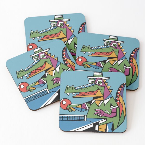 Item preview, Funny Alligator Playing Tabble Tennis Abstract designed and sold by Nature's Fancy.