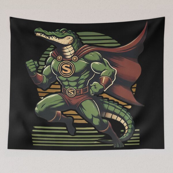 Item preview, Super Gator Hero - Unleash Your Inner Strength! designed and sold by Linework Studio.