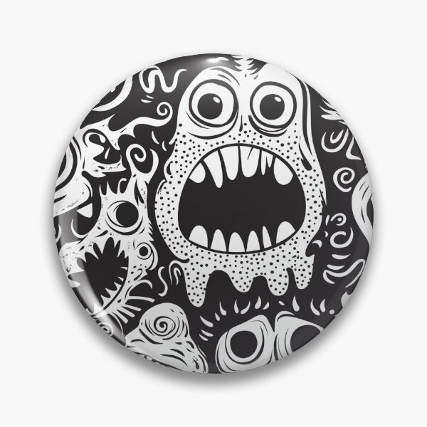 Artikelvorschau, Ein nahtloses Muster aus Cartoon-Monstern mit übertriebenen Ausdrücken im Serialismus-Design. entworfen und verkauft von HEMRO.