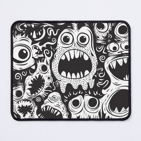 Item preview, A seamless pattern of cartoon monsters with exaggerated expressions serialism Design. designed and sold by HEMRO.