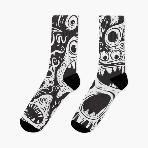 Item preview, A seamless pattern of cartoon monsters with exaggerated expressions serialism Design.  designed and sold by HEMRO.