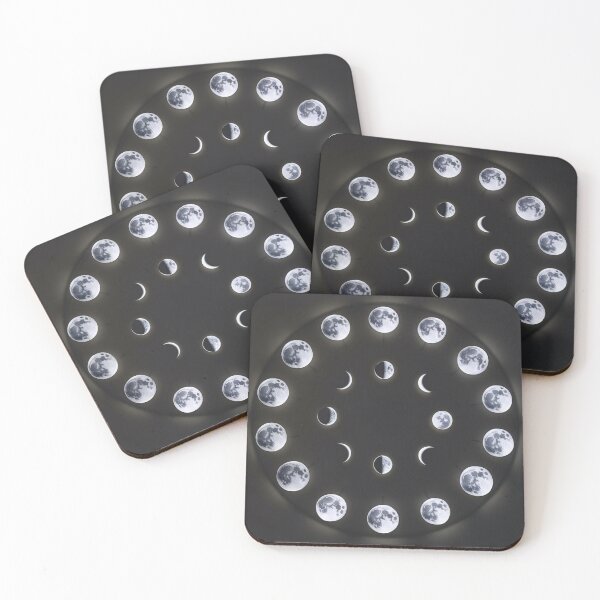 Item preview, Lunar Phases Illuminated Artwork designed and sold by merve02shop.