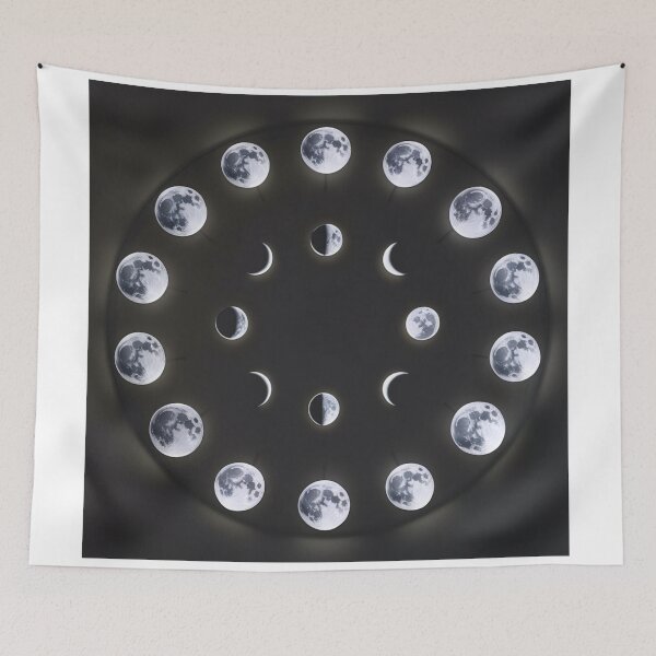 Item preview, Lunar Phases Illuminated Artwork designed and sold by merve02shop.