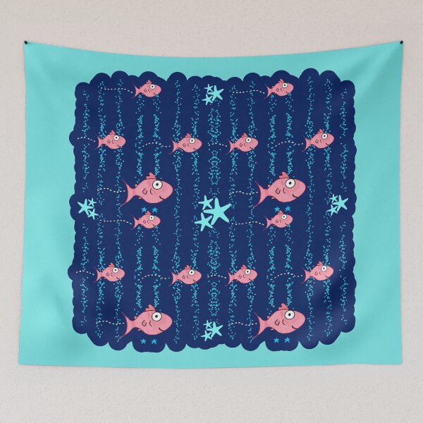 Item preview, Cute Coastal Kawaii Fish Sea Life Pattern designed and sold by Renata illustrata.