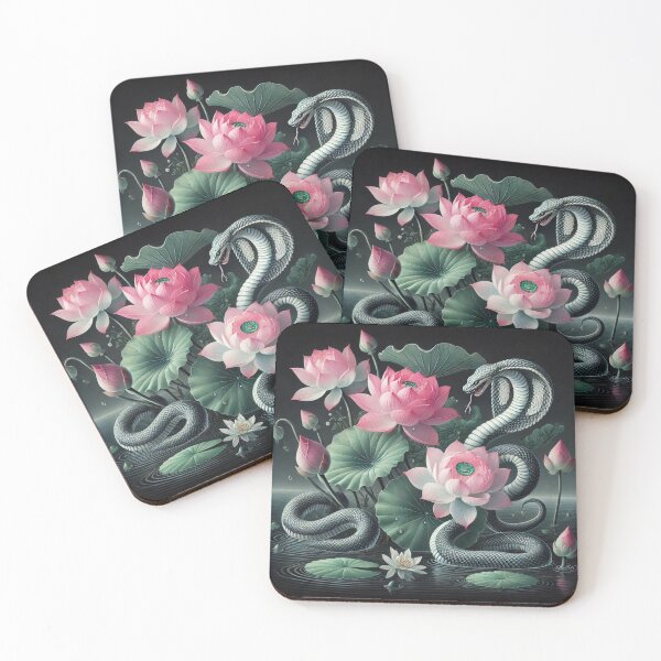 Item preview, Serpents and Lotuses designed and sold by TeslaSt0re.