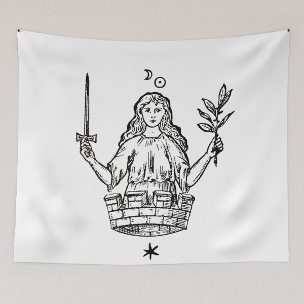 Item preview, Symbolism - The Girl in the Tower with the Sword and the Olive Tree designed and sold by PatronesKawai.