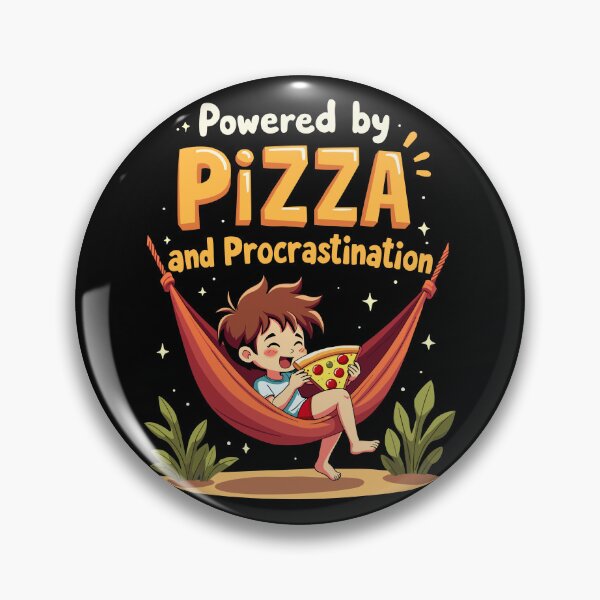 Item preview, Powered by Pizza and Procrastination Fun Lazy Day Design designed and sold by QuirkPrint.
