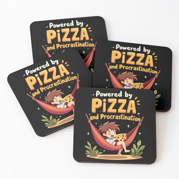 Item preview, Powered by Pizza and Procrastination Fun Lazy Day Design designed and sold by QuirkPrint.