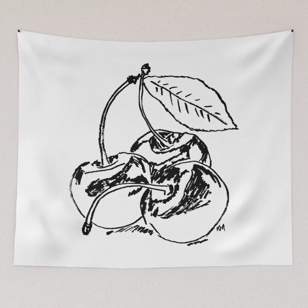 Item preview, Cherries in Black and White designed and sold by katherine montalto.