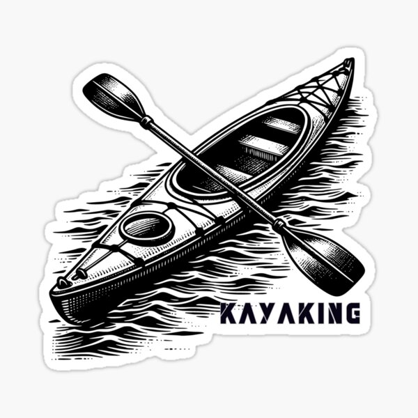 Paddle Adventure - Kayaking Enthusiast Emblem Sticker
